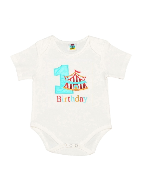 

TINY MINY ME Infant Boys White Printed Bodysuit