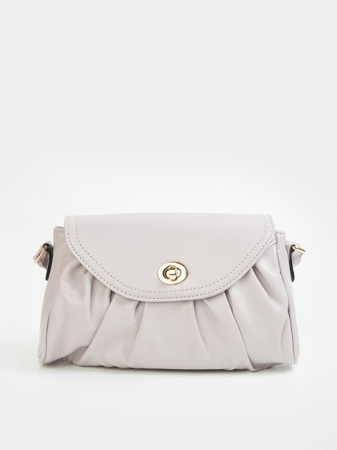 

Ginger by Lifestyle Grey Half Moon Satchel with Tasselled