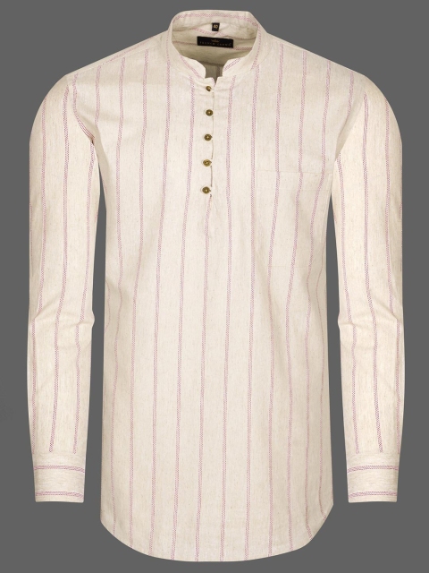 

FRENCH CROWN Men Cream-Coloured Standard Faded Formal Shirt