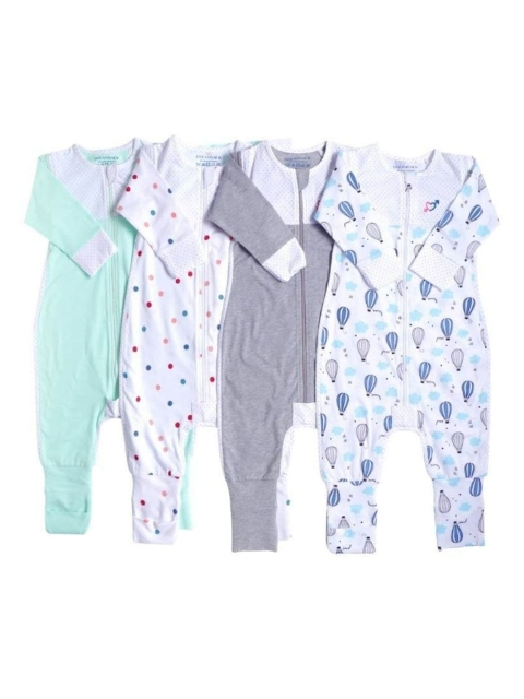 

haus & kinder Set of 4 Unisex Kids Blue Bodysuit