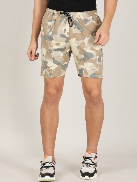 

Head Men Grey Camouflage Printed Slim Fit Outdoor Shorts