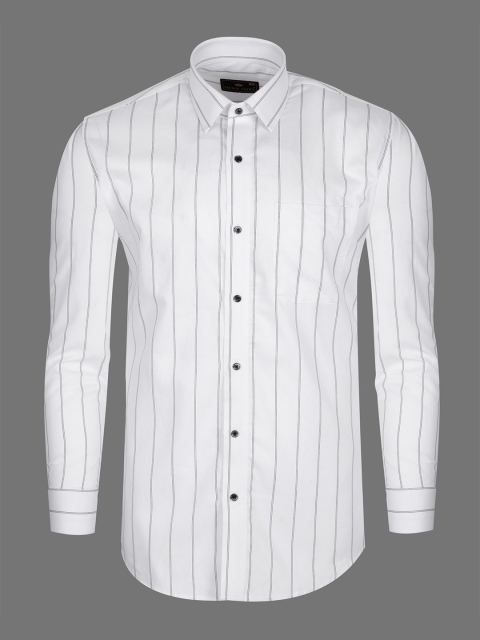 

FRENCH CROWN Men White Standard Printed Formal Shirt