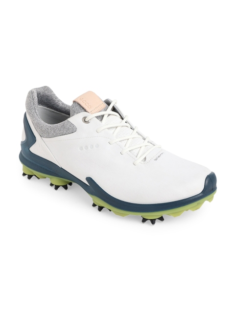 

ECCO Men White Leather Golf Non-Marking Shoes