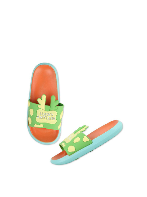 

Try Me Women Green & Blue Printed Sliders