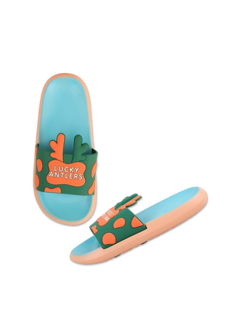 

Try Me Women Blue & Orange Printed Sliders