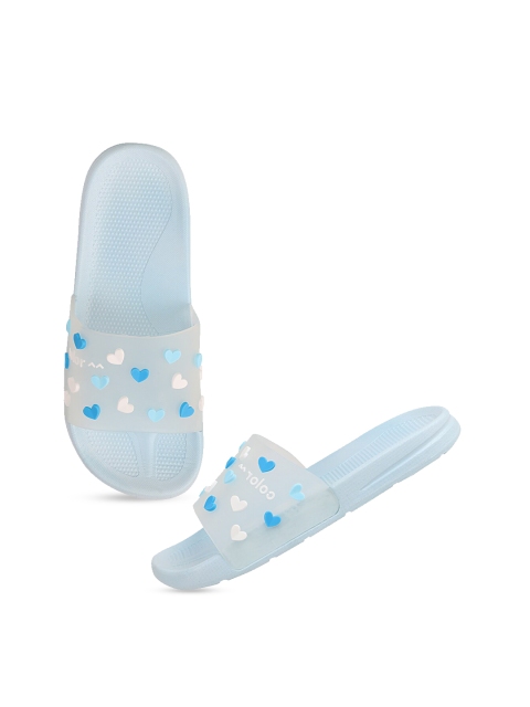 

Try Me Women Blue & White Printed Light Weight Slip On Sliders