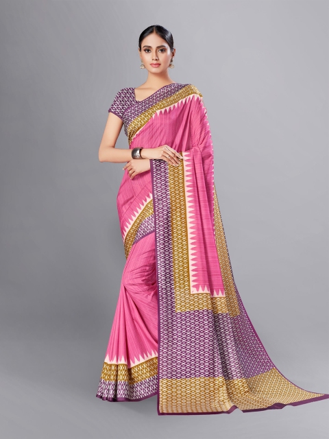 

VIMLA Pink & Purple Art Silk Mysore Silk Saree
