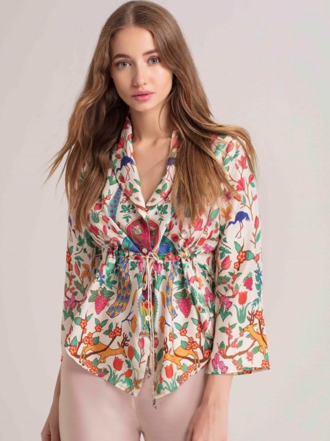 

FAVRIZ Multicoloured Floral Print Empire Top, Multi
