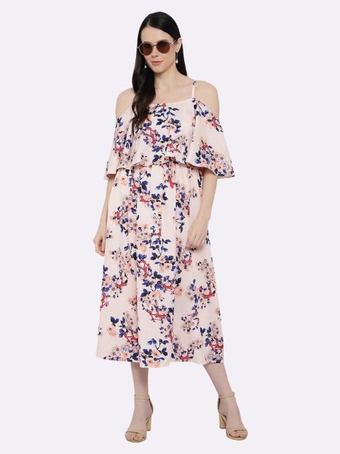 

shashvi Pink Floral Crepe Maxi Dress