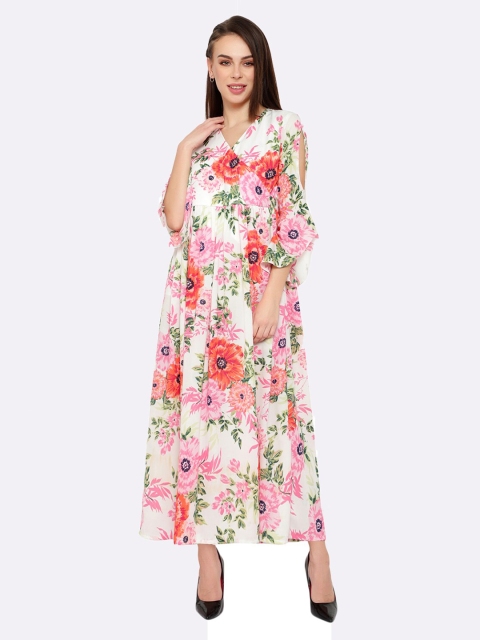 

shashvi Pink Floral Crepe Maxi Dress
