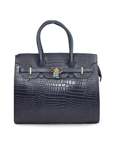 

LELYS Women Blue Textured Leather Structured Handheld Bag