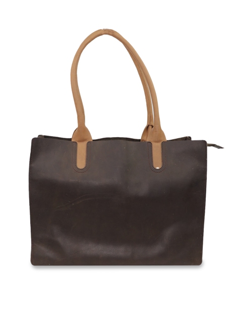 

LELYS Women Brown Leather Shopper Shoulder Bag