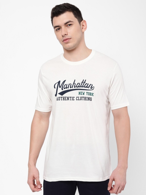 

R&B Men White Typography Printed T-shirt
