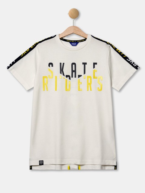 

R&B Boys White Typography Printed T-shirt