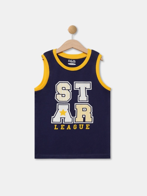

R&B Boys Blue Typography Printed T-shirt