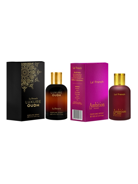 

La French Men Set Of 2 Luxure Oudh And Black Ambition Perfume 100 ml, Na