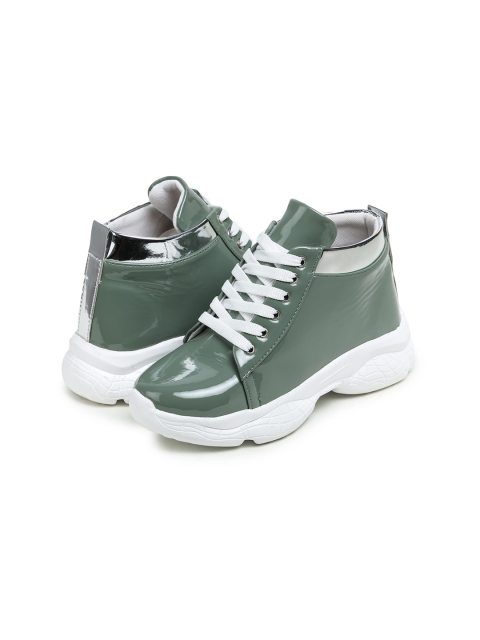 

BOOTCO Women Green High-Top High Ankle Sneakers