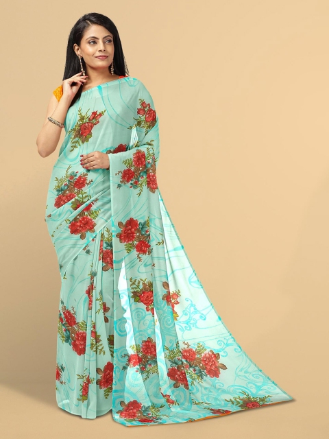 

Kalamandir Blue & Red Floral Saree