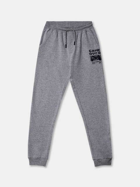 

R&B Boys Grey Solid Cotton Joggers