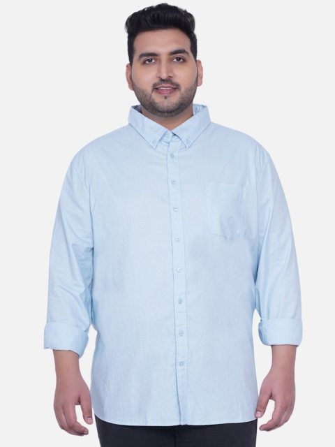 

Santonio Men Blue Solid Cotton Classic Casual Shirt