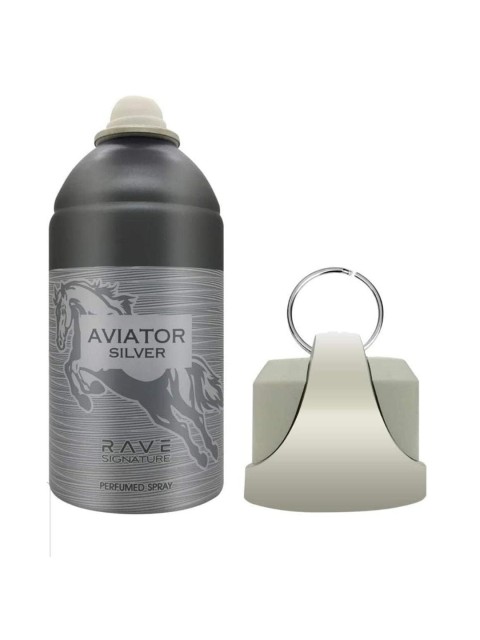

Lattafa Rave Signature Aviator Silver Perfume Deodorant Spray - 250 ml, Grey