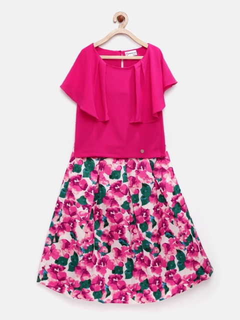

Peppermint Girls Pink & White Printed Clothing Set