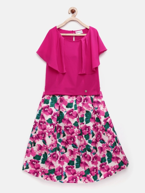 

Peppermint Girls Pink & White Printed Clothing Set