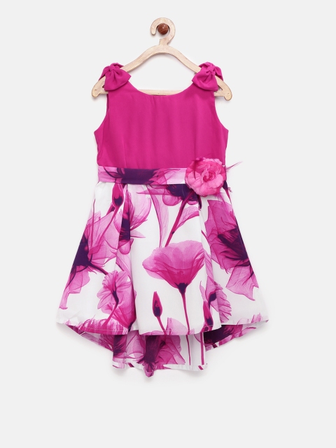 

Peppermint Girls Purple Printed Fit & Flare Dress