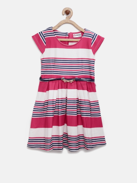 

Peppermint Girls Pink Striped Fit & Flare Dress