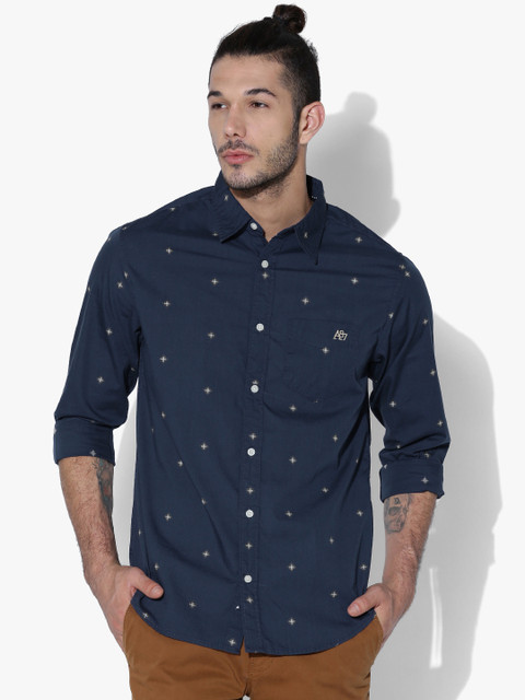 

Aeropostale Men Navy Printed Casual Shirt, Navy blue