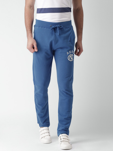 

Aeropostale Blue Solid Regular Trousers