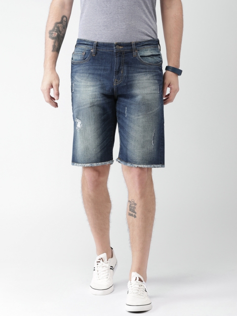 

Aeropostale Men Blue Washed Regular Fit Denim Shorts