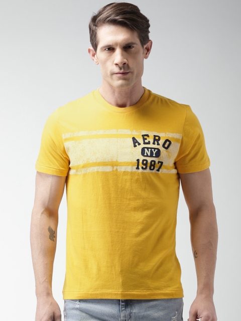 

Aeropostale Men Yellow Printed Round Neck T-shirt