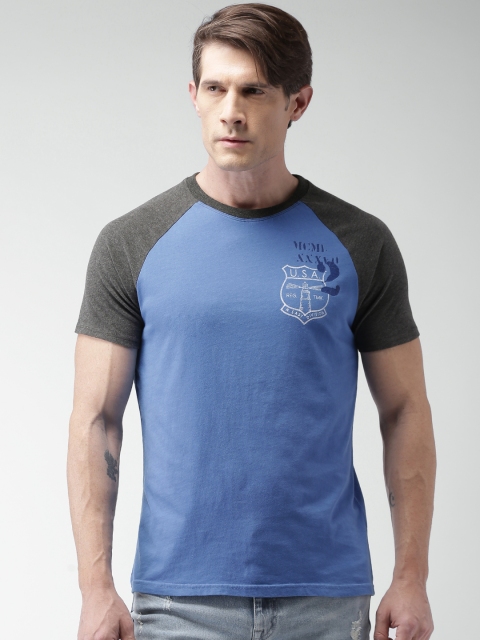 

Aeropostale Men Blue Solid Round Neck T-shirt