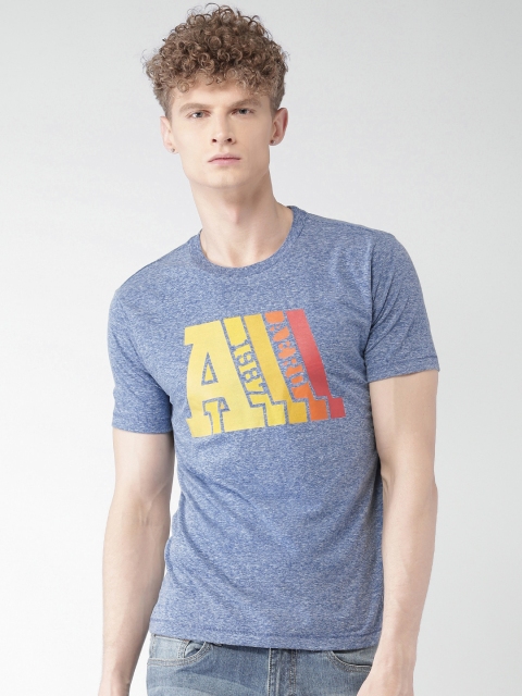 

Aeropostale Men Blue Printed Round Neck T-shirt