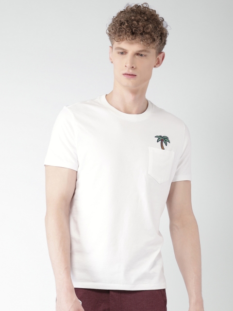 

Aeropostale Men White Solid Round Neck T-shirt