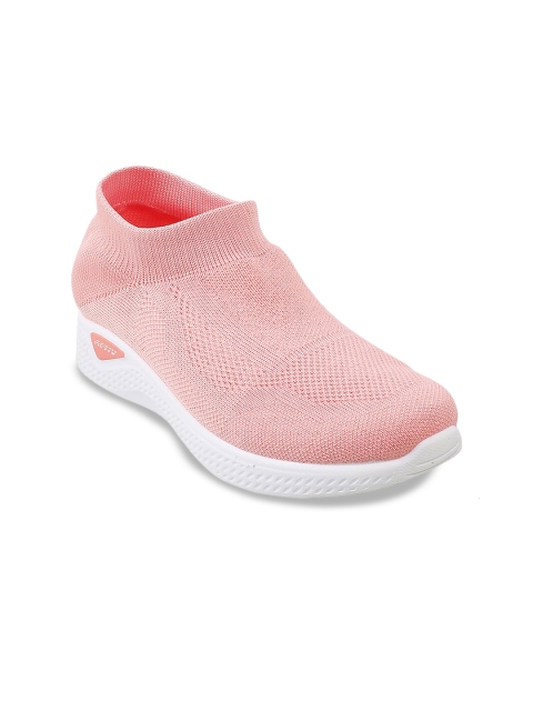 

WALKWAY by Metro Women Peach-Coloured Woven Design Slip-On Sneakers