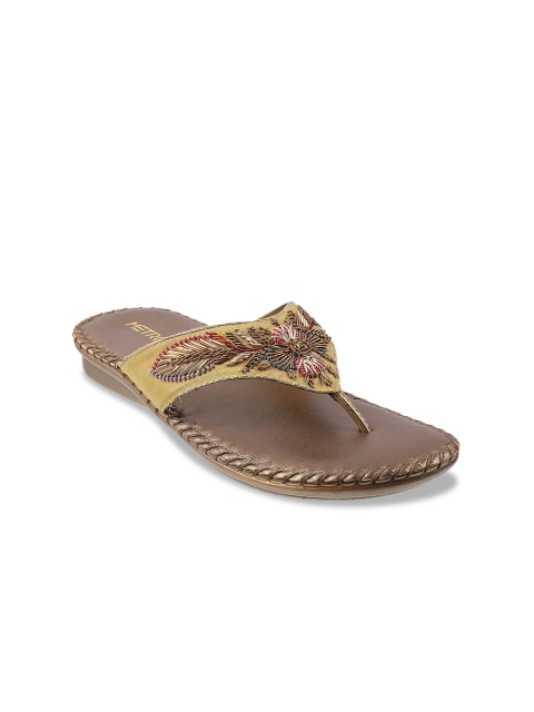 

Metro Women Gold-Toned Colourblocked Flats