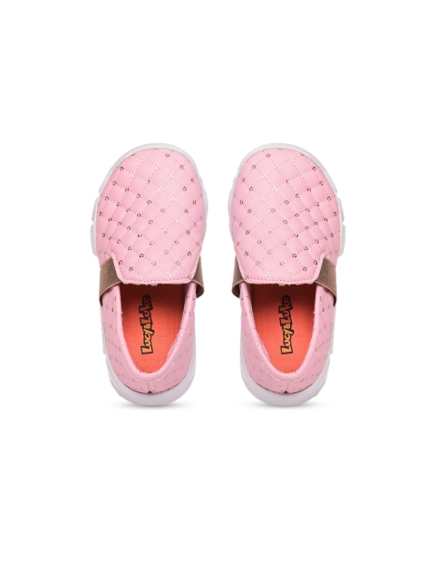 

Liberty Unisex Kids Silver & Pink Perforations Slip-On Sneakers