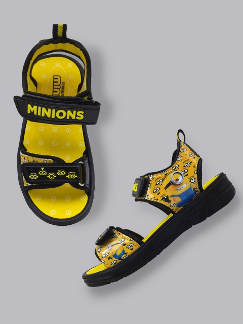

Kids Ville Kids-Boys Yellow & Black Minions Printed Sports Sandals