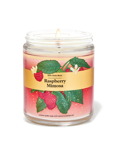 

Bath & Body Works Raspberry Mimosa Single Wick Candle - 198 g, Pink