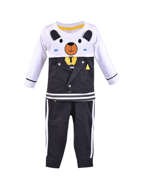 

Wish Karo Boys Grey & Off White T-shirt with Trousers