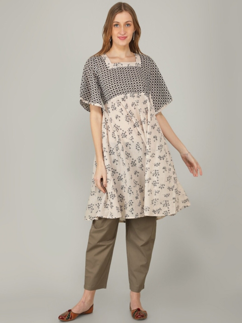 

NAVIYATA Cream-Coloured Floral Dress