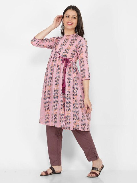 

NAVIYATA Pink Floral Dress