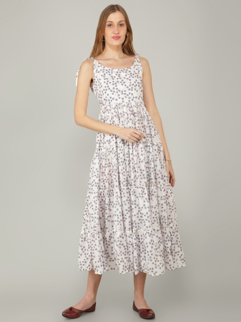 

NAVIYATA Blue Floral Midi Dress