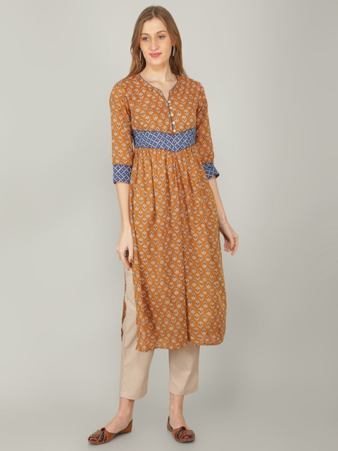 

NAVIYATA Women Brown printed kurta set