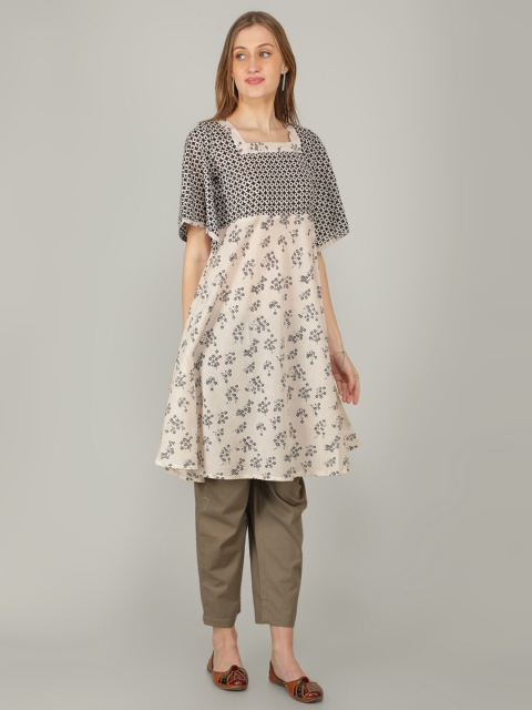 

NAVIYATA Cream-Coloured Floral Dress