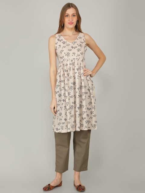 

NAVIYATA Cream-Coloured Floral Dress
