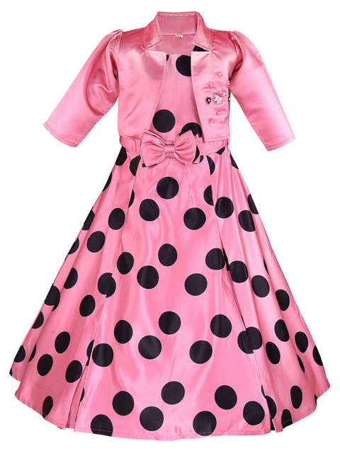 

Wish Karo Girls Pink Satin Maxi Dress with Jacket