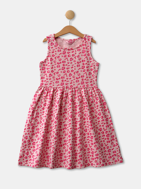 

R&B Girls Pink Animal Fit and flare Dress